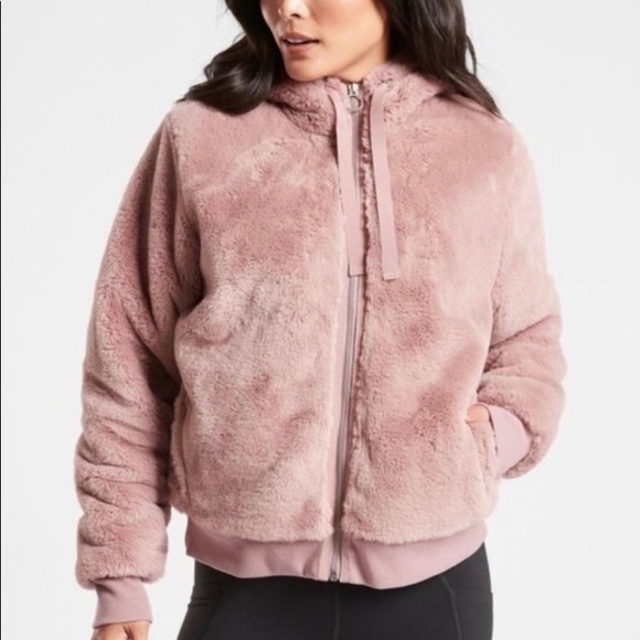 Athleta Jackets & Blazers - Athleta Ritual mauve faux fur jacket